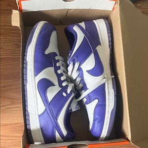 Nike Women's Purple and White dunks